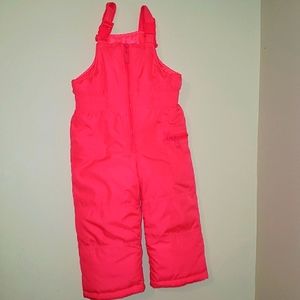 Carters 3t toddler pink snowpants snow suspenders snow bib